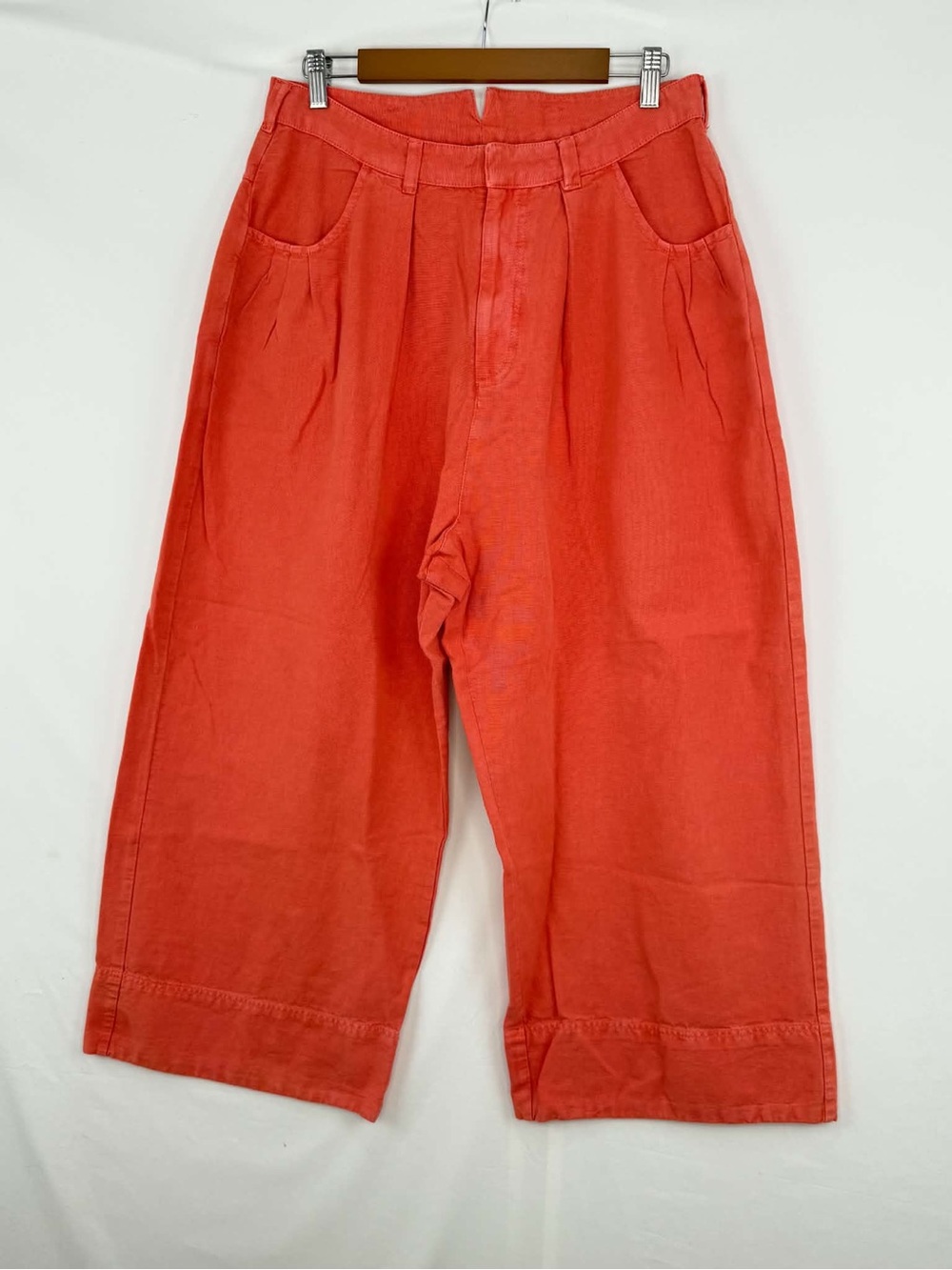 Free People Sweet Talk Pants Wide Leg Pocket Mid-rise Zip Size 12 NWOT